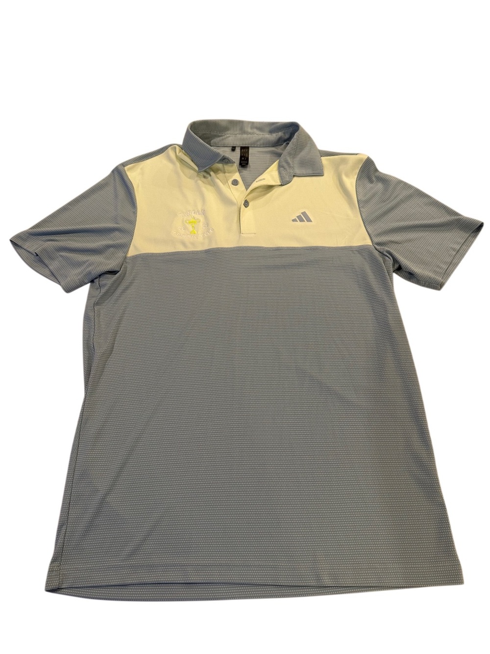 Adidas Men’s Two-Tone Blue and Yellow Polo